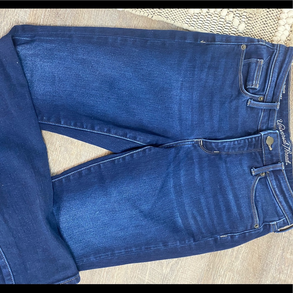 Dark wash pants